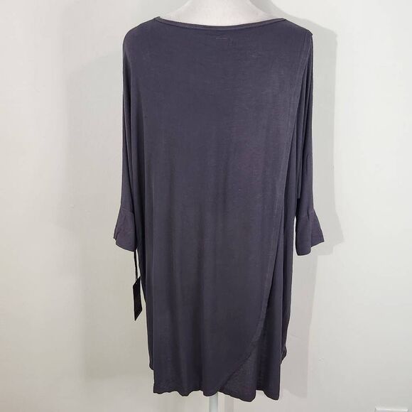 Michael Lauren Dark Gray Ribbed Knit Layered Back Tunic NWT Size XS - Picture 6 of 11